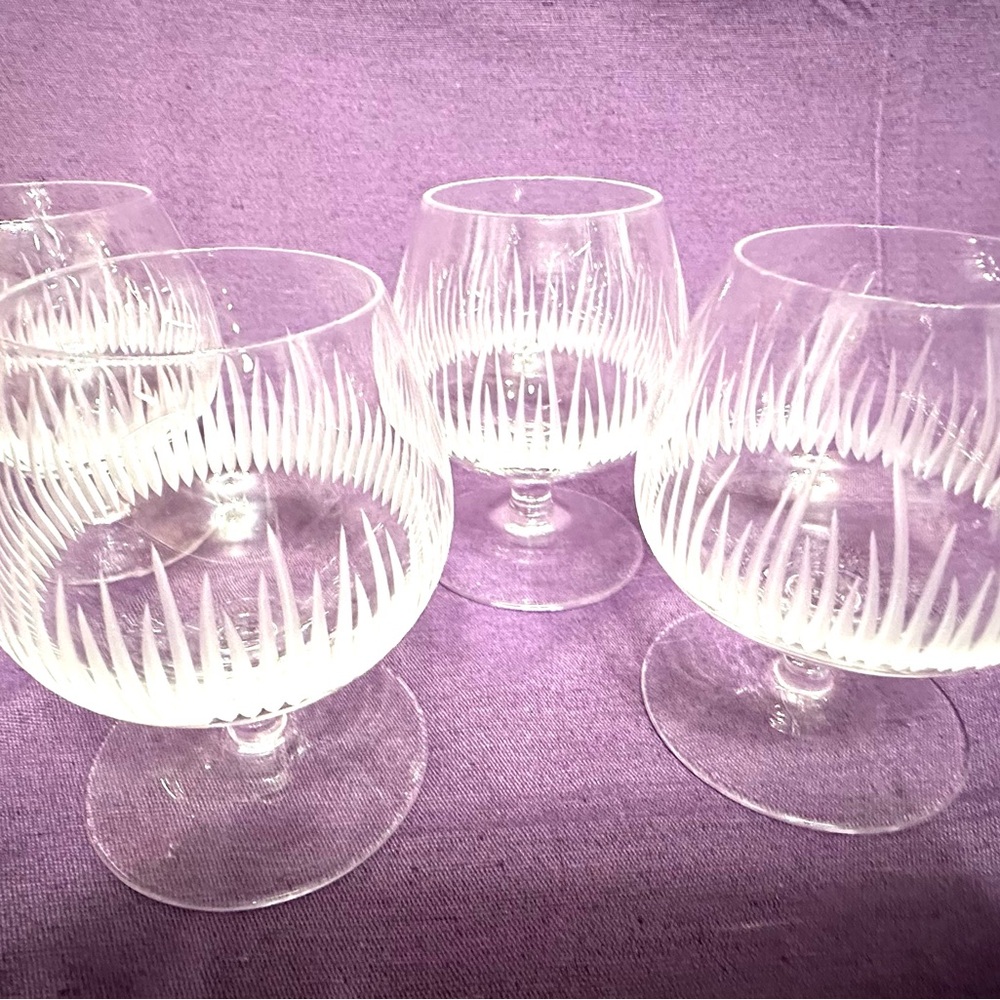 Vintage Belfor “ Savannah” Crystal Brandy Glasses - (Set of 4)